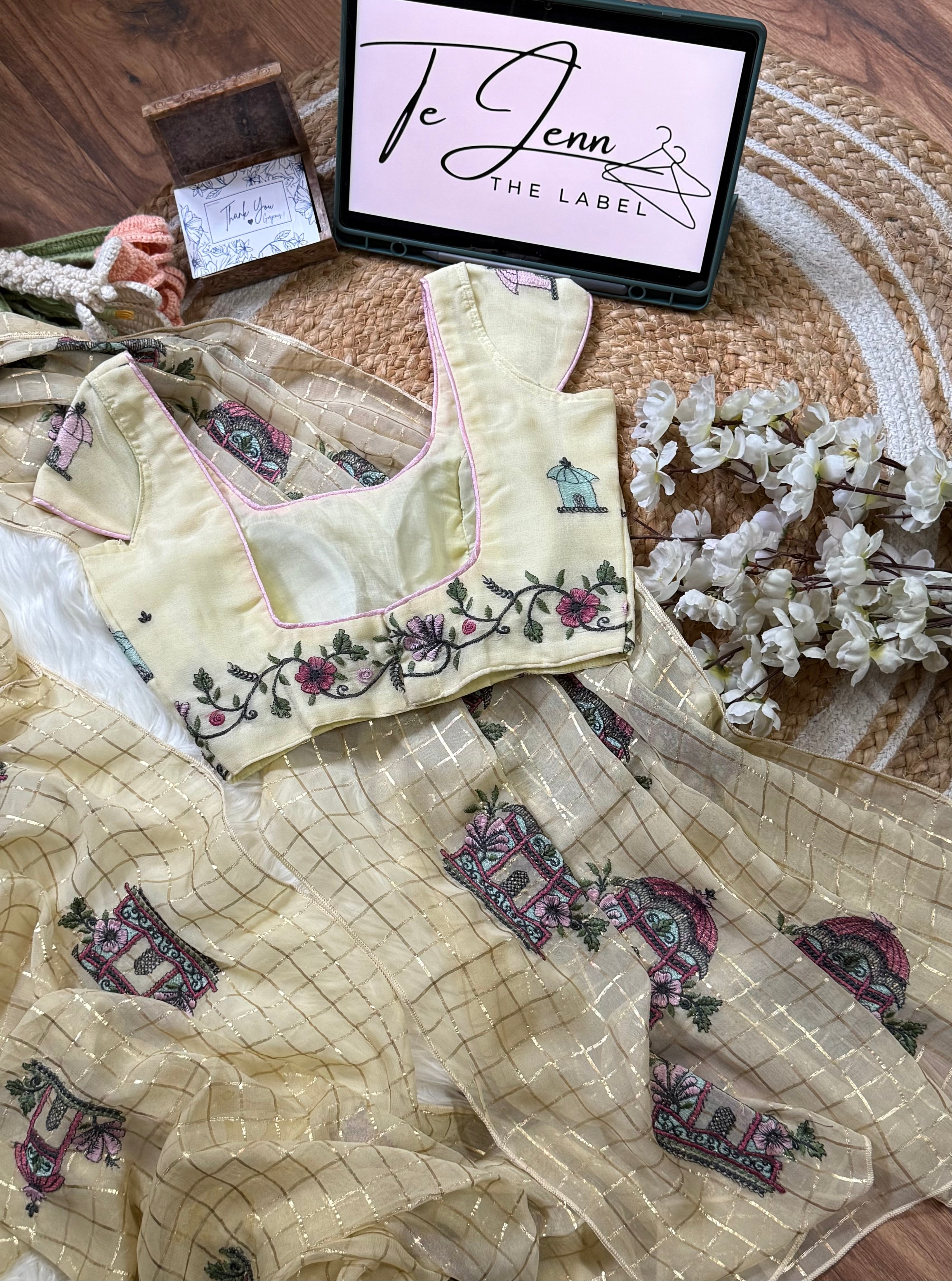 Tara - Pure Chinnon zari woven chex