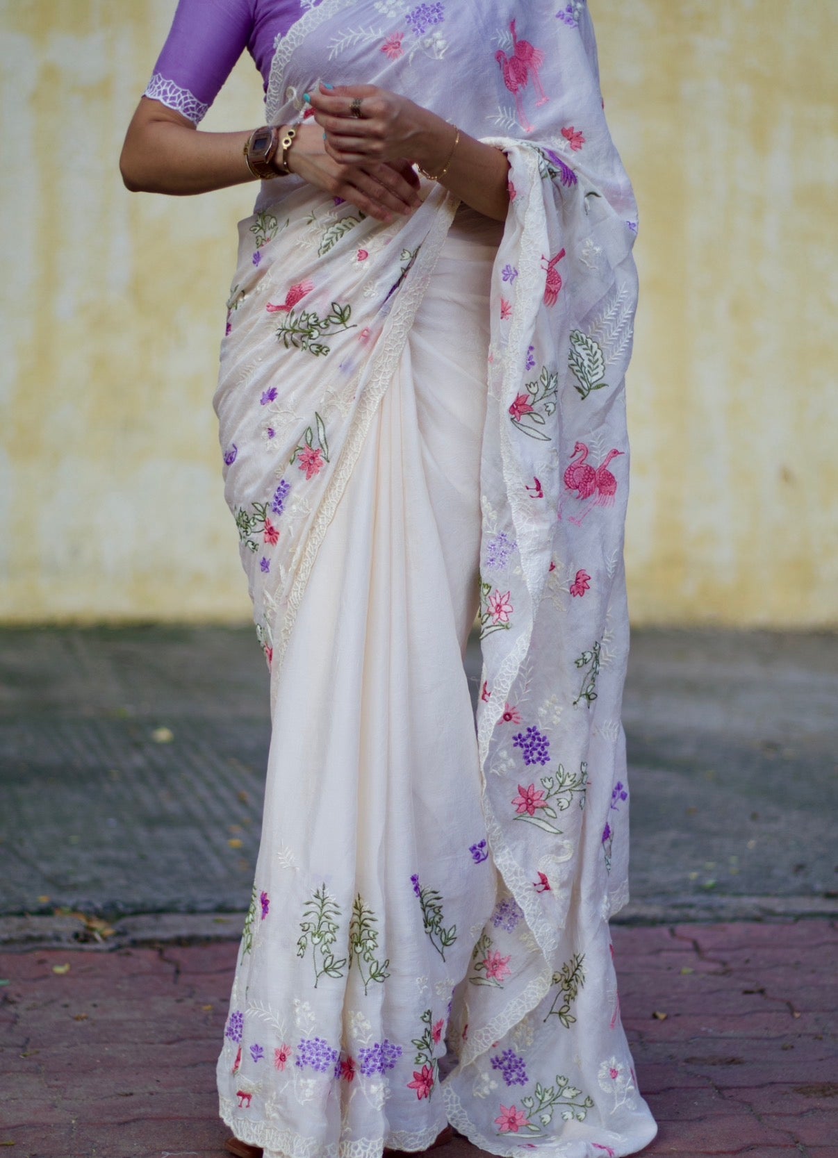 Celeste - Rangoli crushed georgette