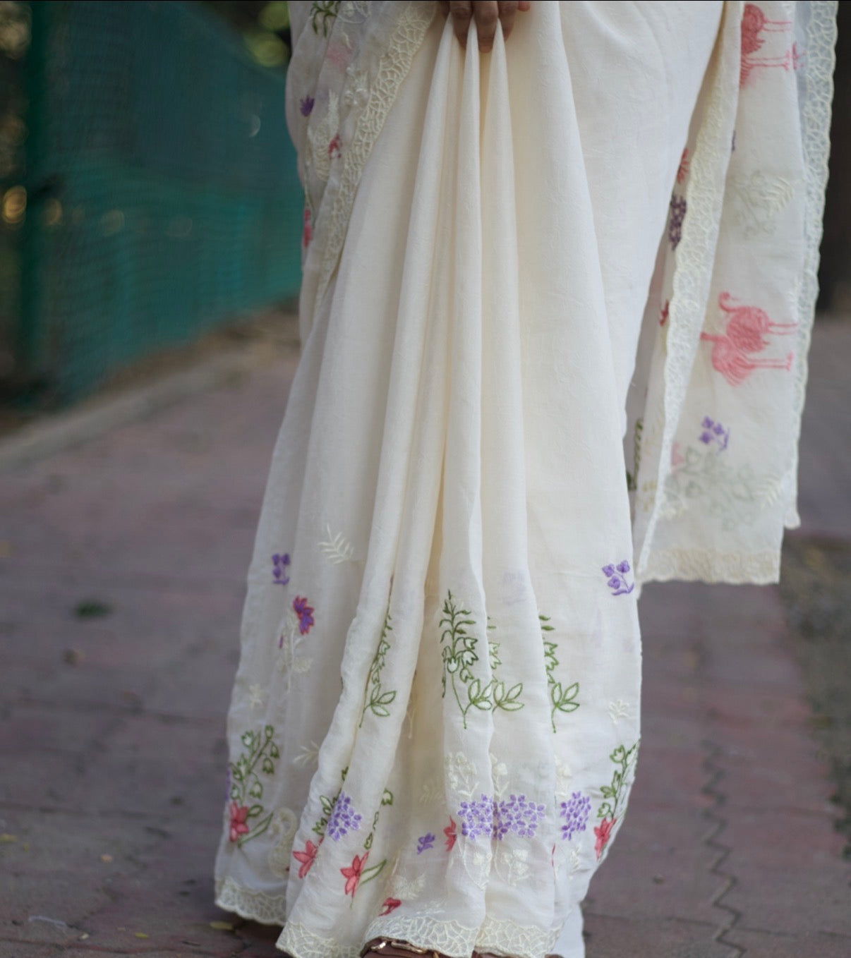 Celeste - Rangoli crushed georgette