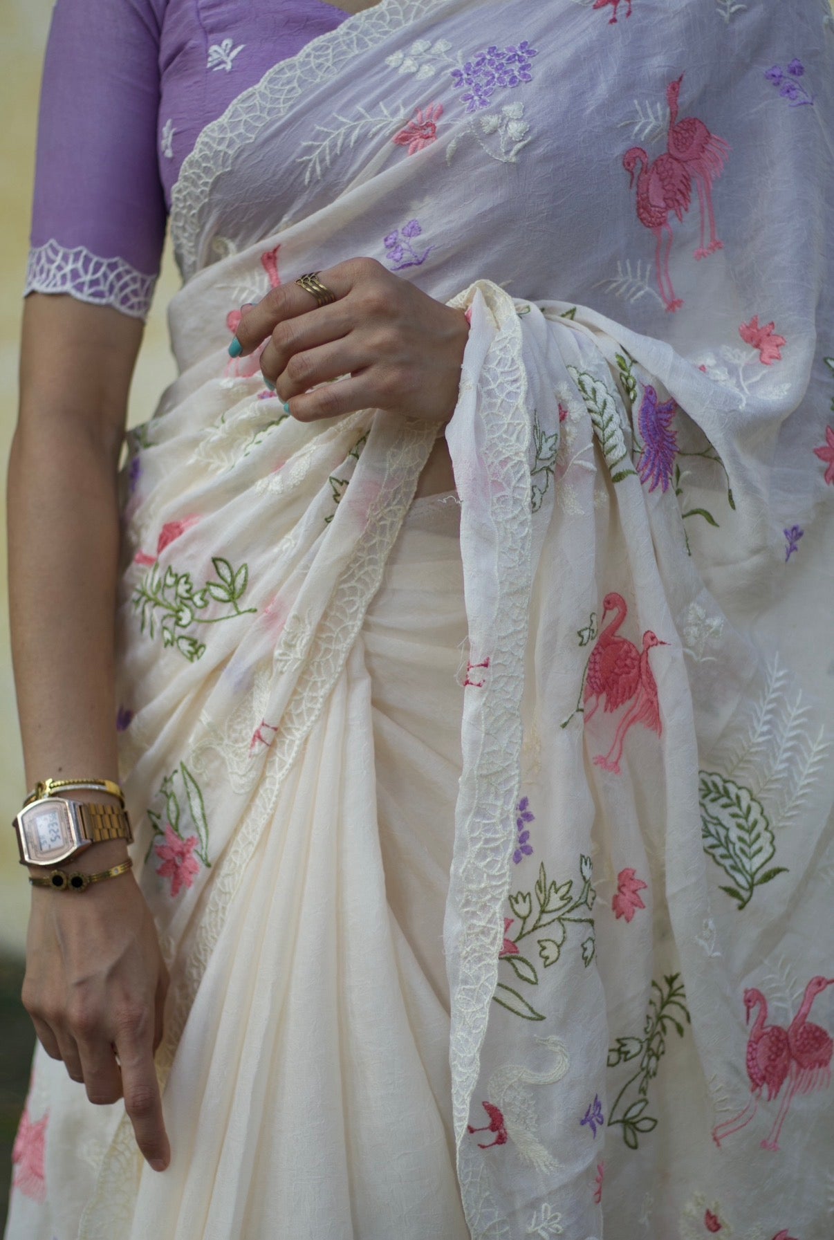 Celeste - Rangoli crushed georgette