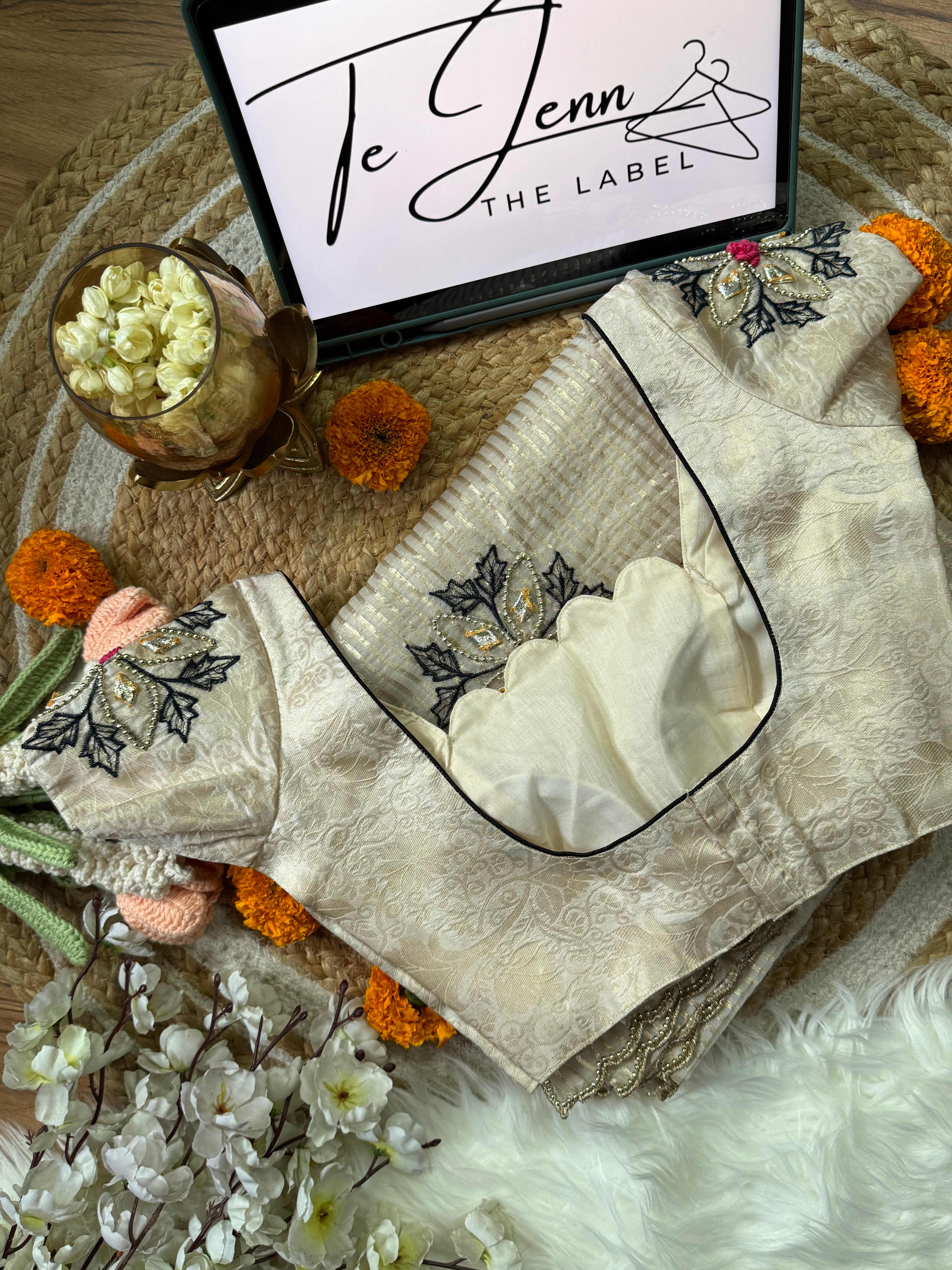 KANMANI 2.0 - Tissue Zari Stripe with embroidery work