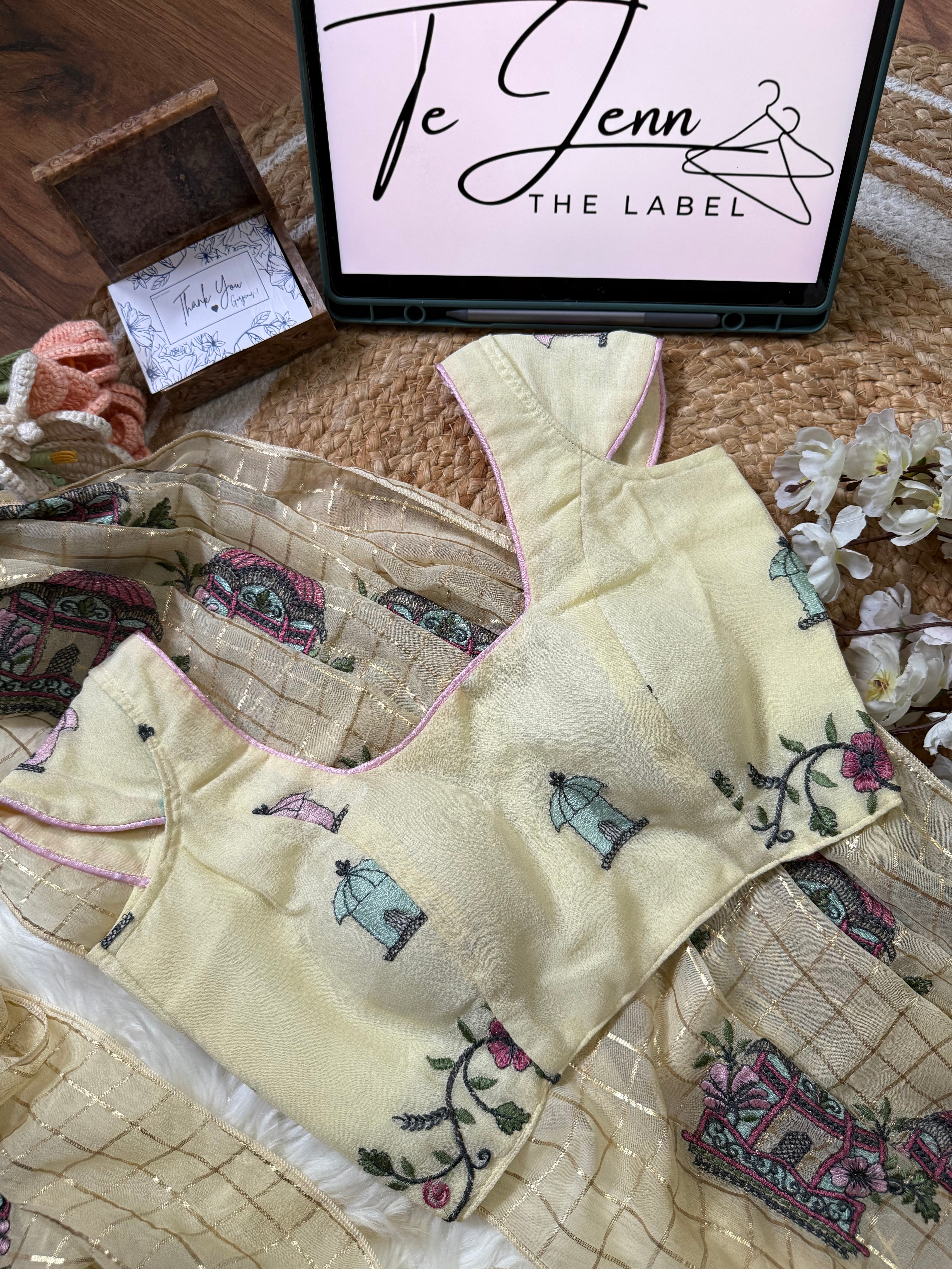Tara - Pure Chinnon zari woven chex