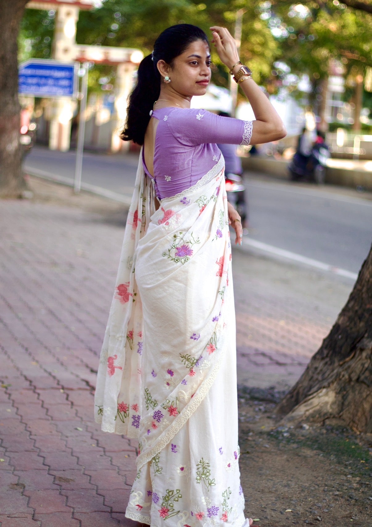 Celeste - Rangoli crushed georgette