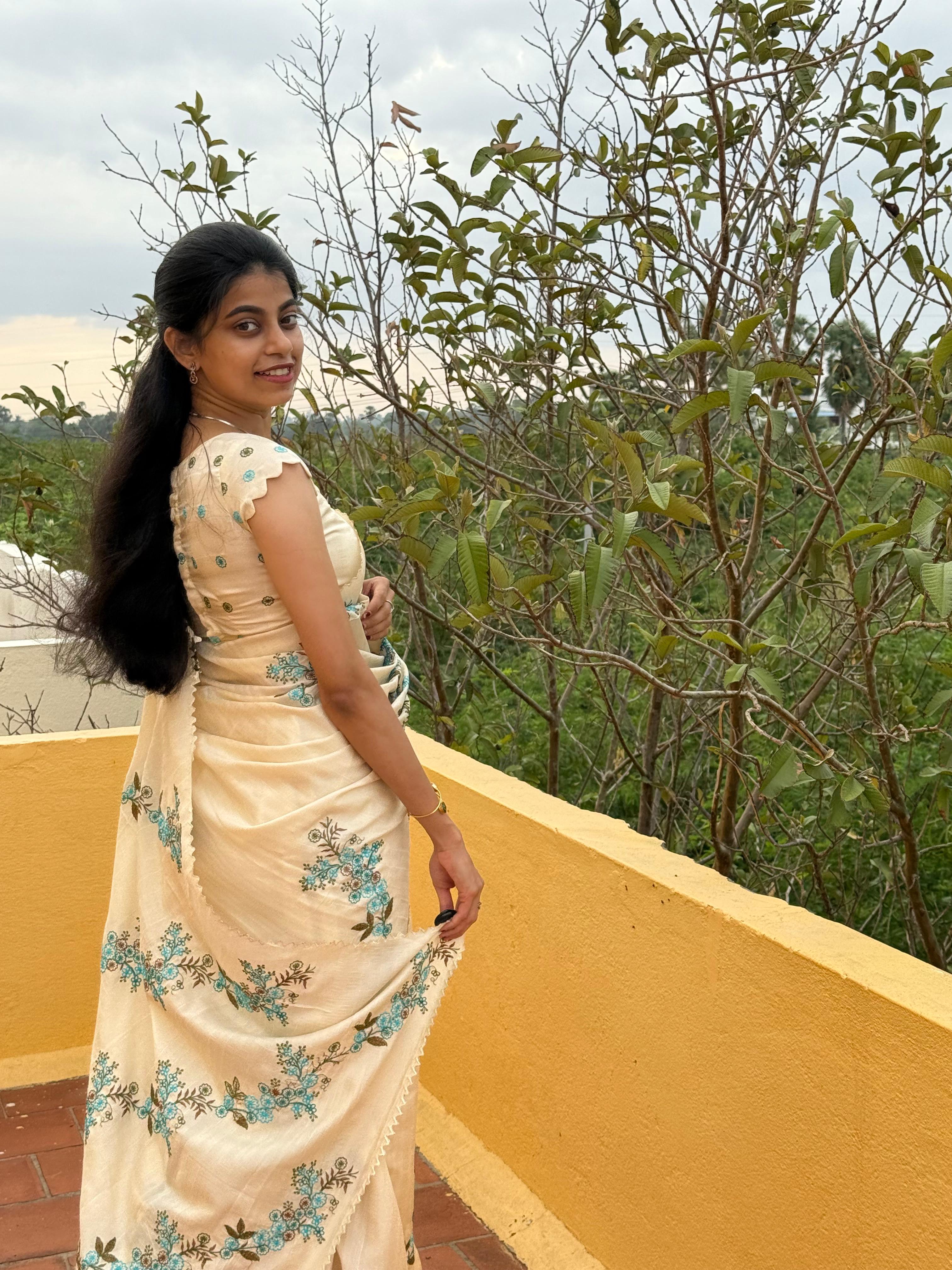 Tanika - Blue Tussar silk