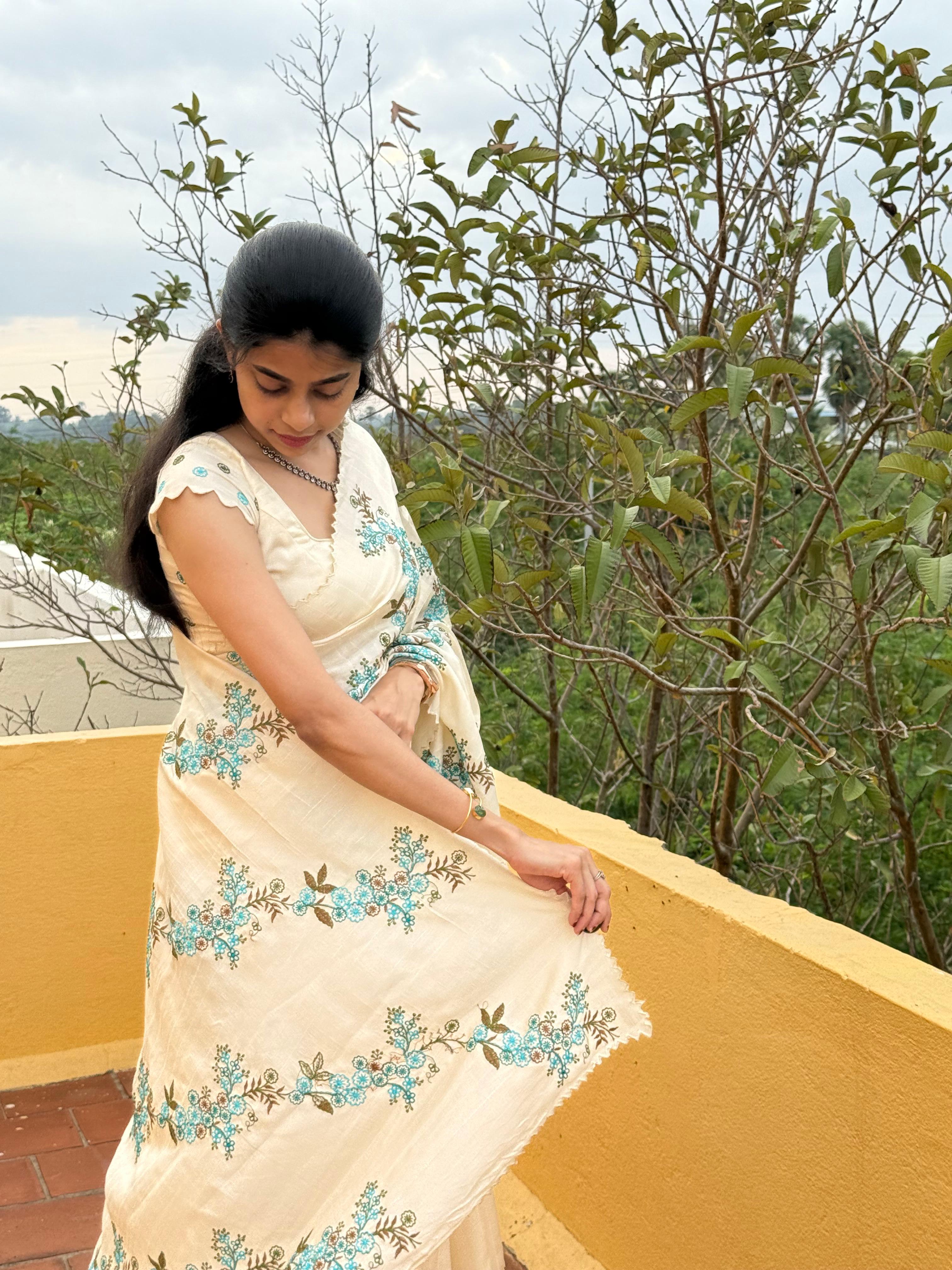 Tanika - Blue Tussar silk
