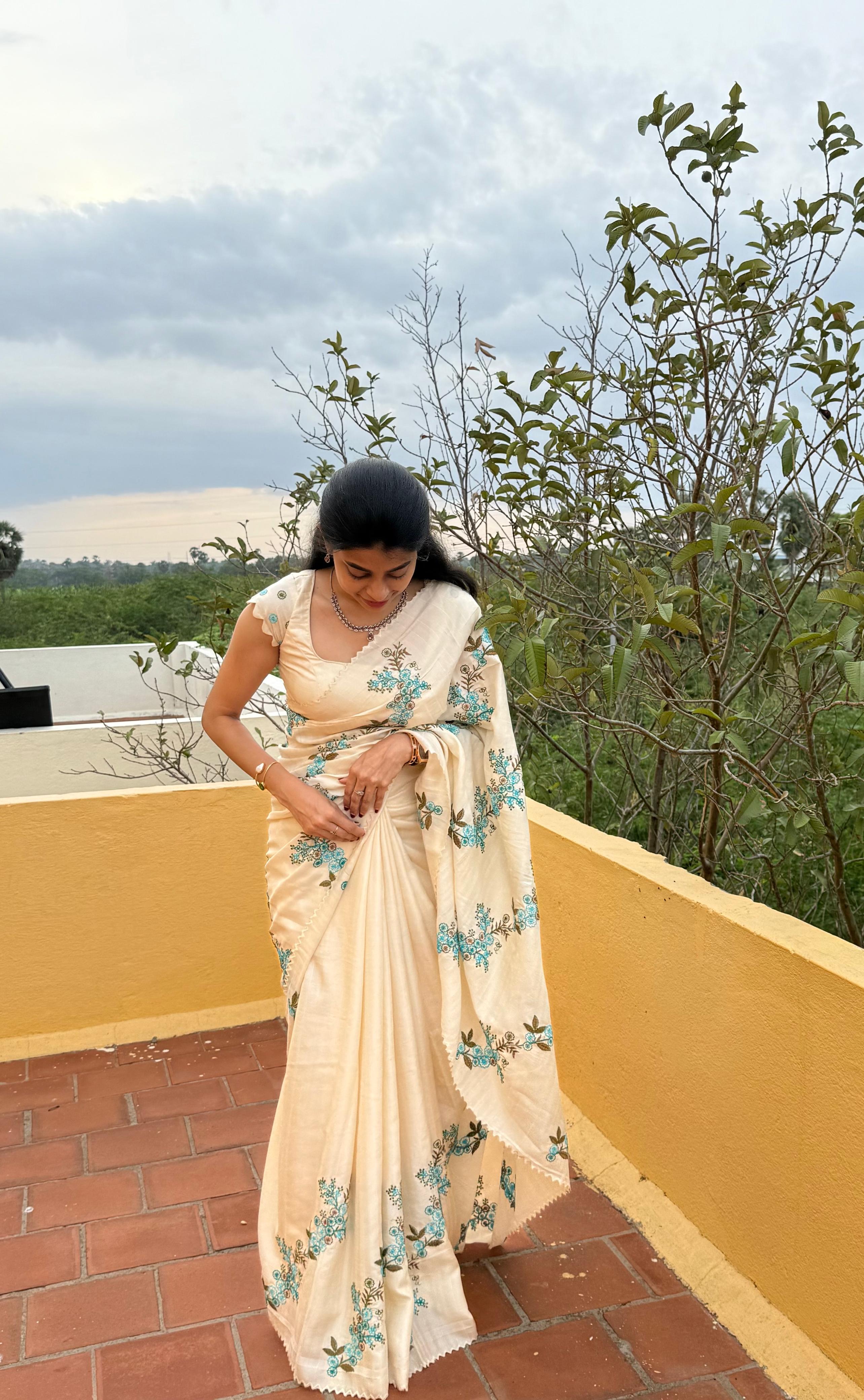 Tanika - Blue Tussar silk