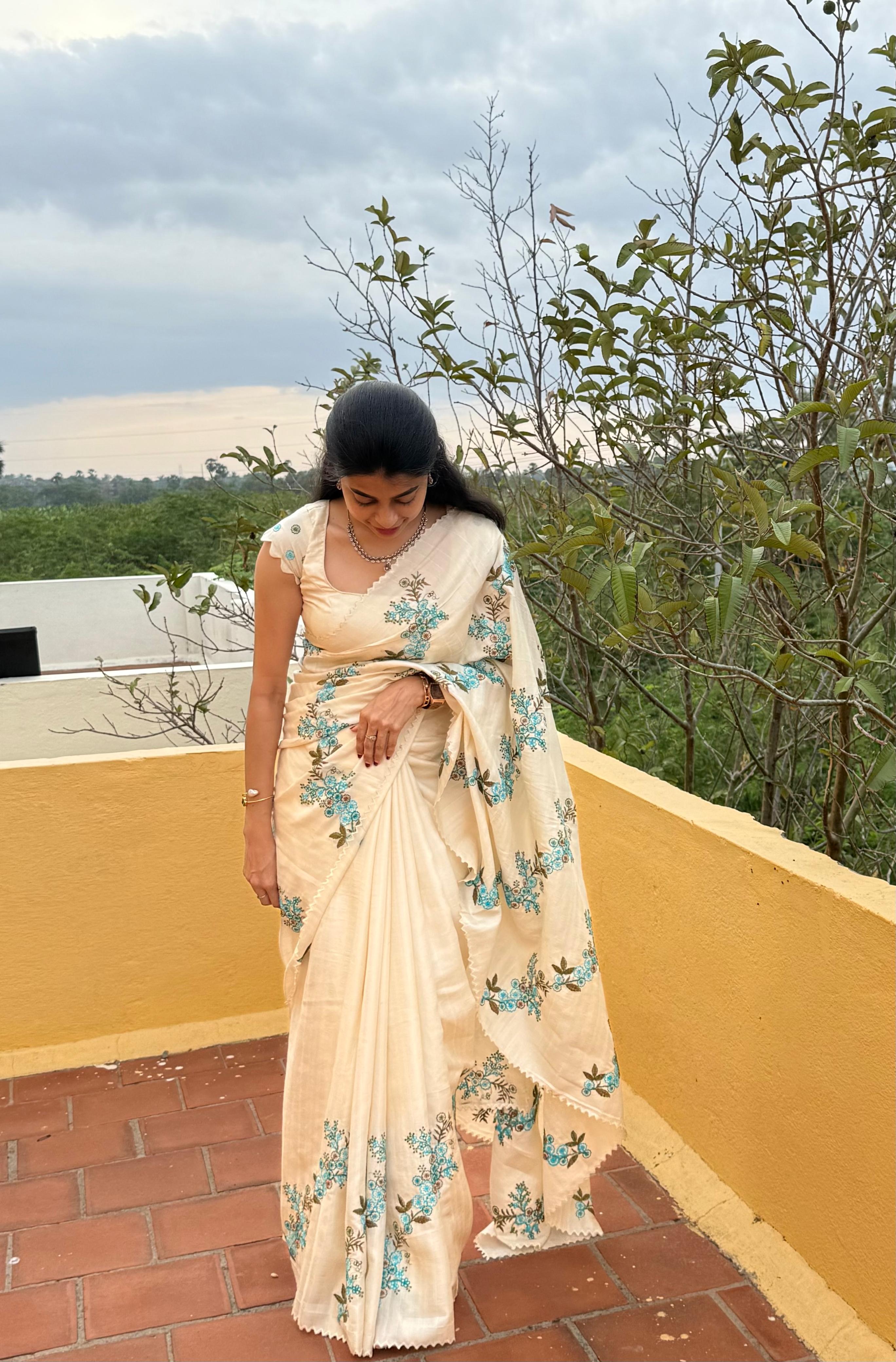 Tanika - Blue Tussar silk