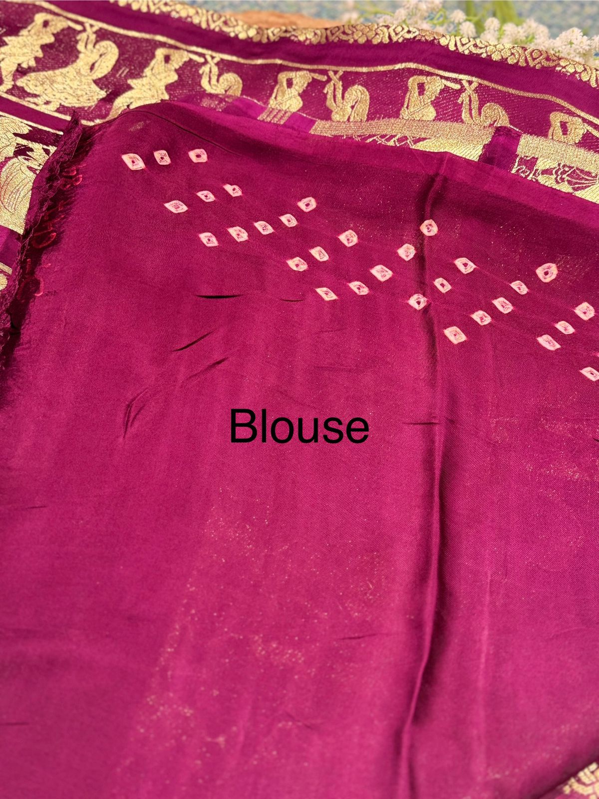 Rajvini - Gaji silk in bandhej print