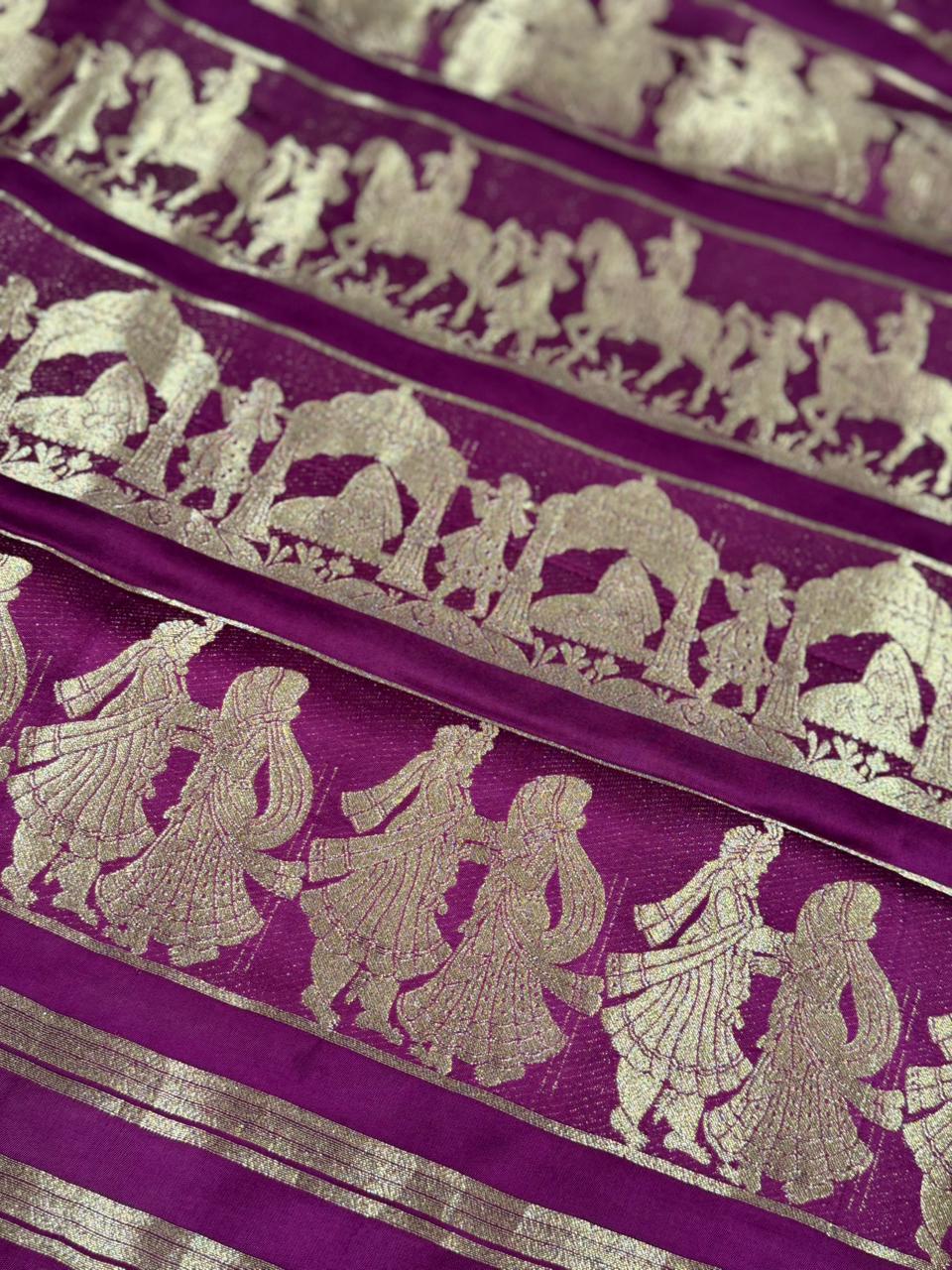 Rajvini - Gaji silk in bandhej print