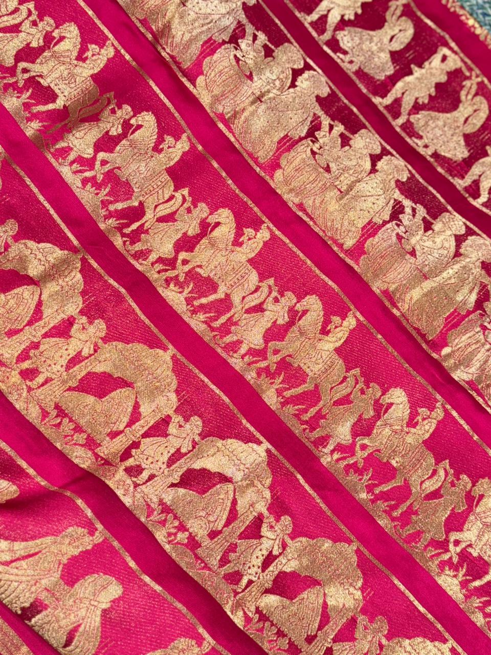 Zarika - Gaji silk in bandhej print