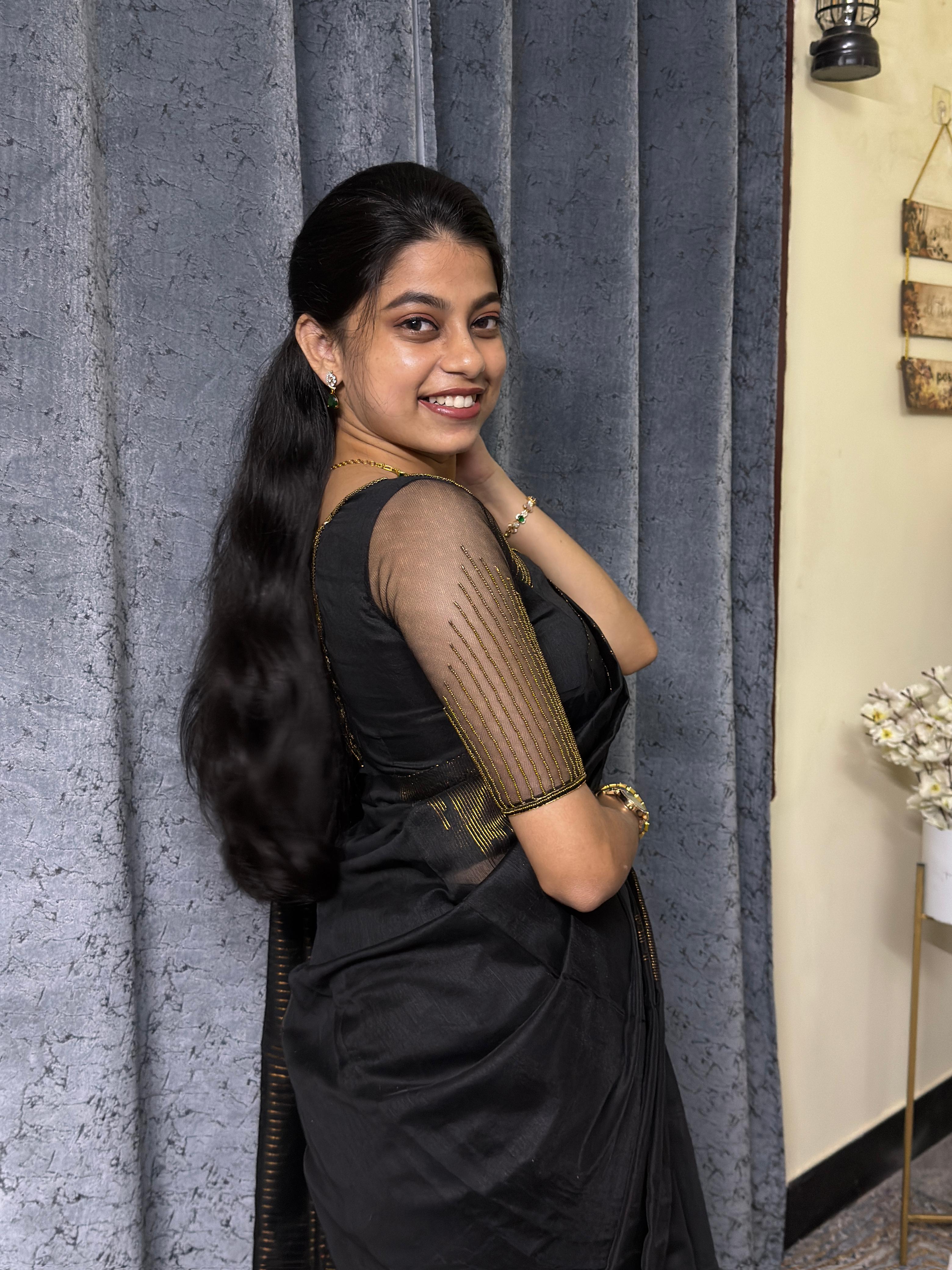 Nila - Handloom Silk Cotton - Black