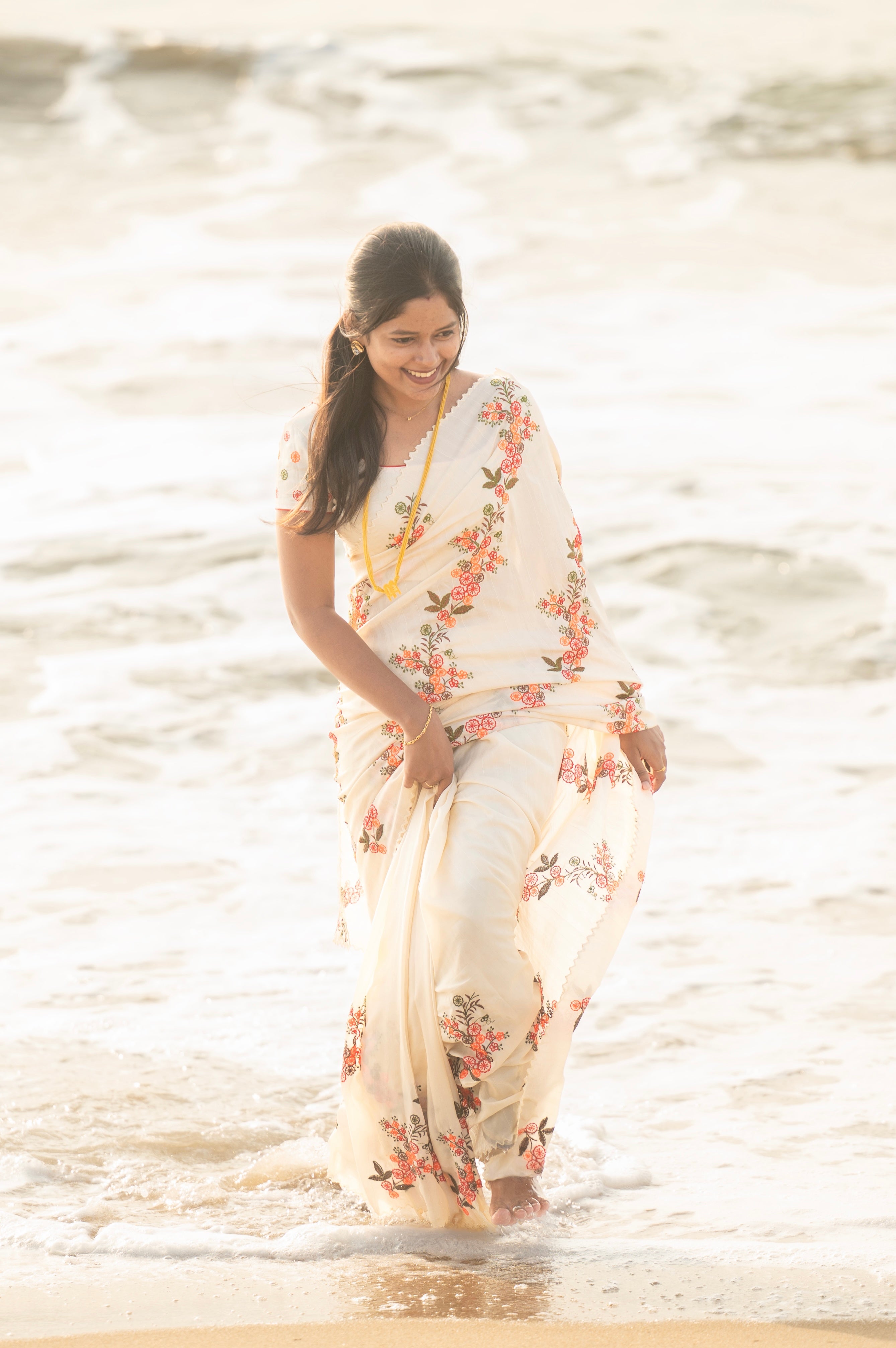 Tanika - Orange Tussar silk